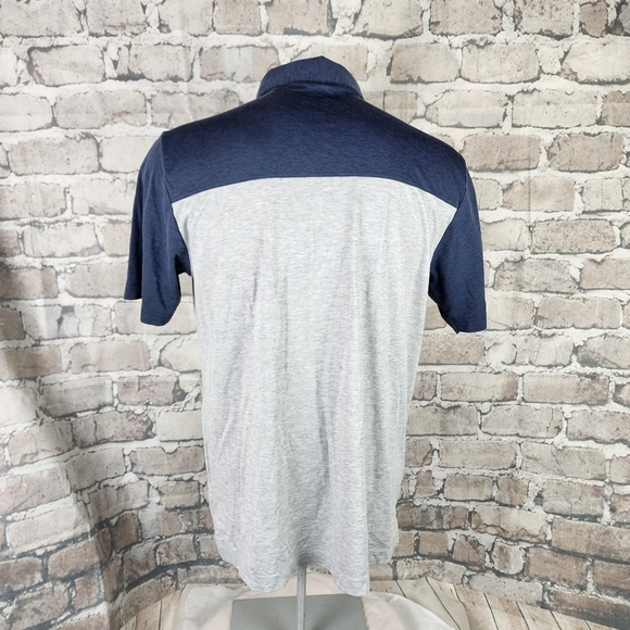 Travis Mathew Polo Shirt Chillie Willies Heather Gray Navy Size Large - Picture 9 of 15